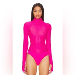 AFRM Neon Pink Long Sleeve Bodysuit